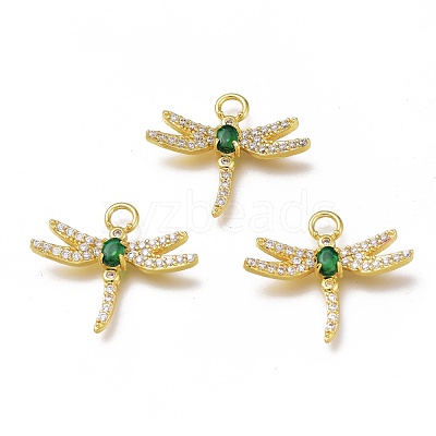 Brass Micro Pave Cubic Zirconia Pendants ZIRC-H102-05A-G-1