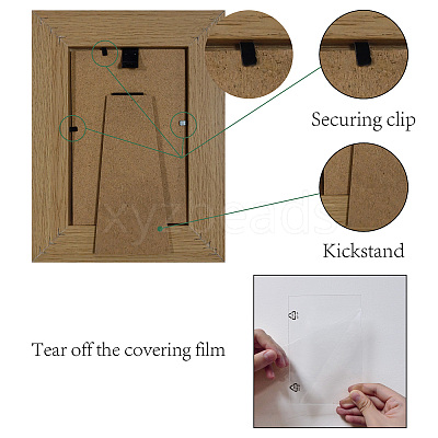 Rectangle Wood Photo Frames AJEW-WH20021-020-1