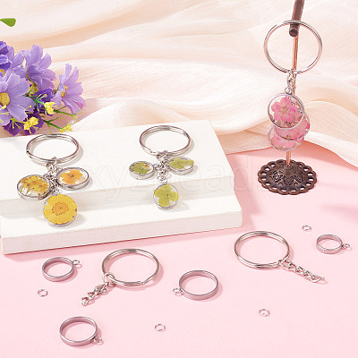 5Pcs 304 Stainless Steel Open Back Bezel Pendants STAS-TAD0001-01A-1