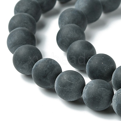Grade A Natural Black Agate Beads Strands G447-5-1