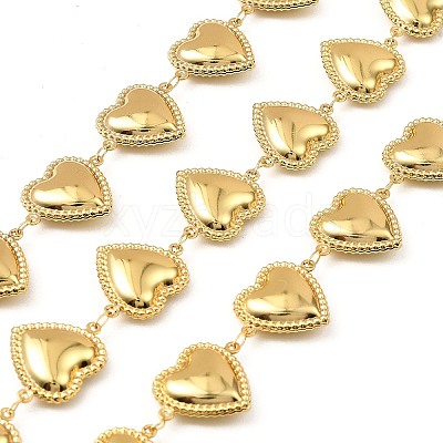 304 Stainless Steel Heart Link Chains CHS-G042-06G-1