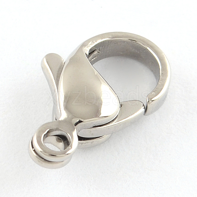Tarnish Resistant Polished 316 Surgical Stainless Steel Lobster Claw Clasps STAS-R072-13A-1