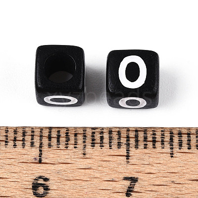 Initial Acrylic Horizontal Hole Beads OACR-ZX006-35O-1
