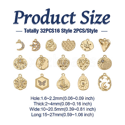 32pcs 16 style Alloy Pendants FIND-TA0001-73-1
