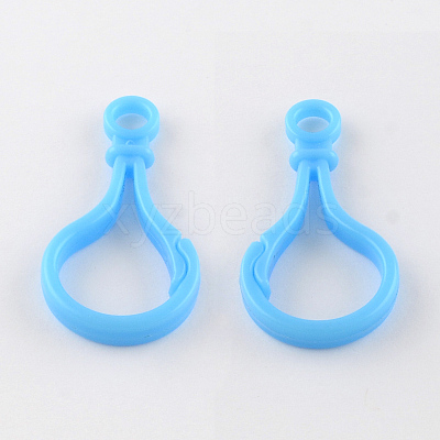 Opaque Solid Color Bulb Shaped Plastic Push Gate Snap Keychain Clasp Findings KY-R006-08-1