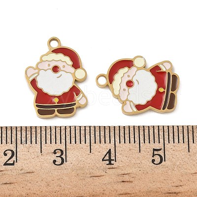 Christmas 304 Stainless Steel Enamel Pendants STAS-Z093-08X-G-1