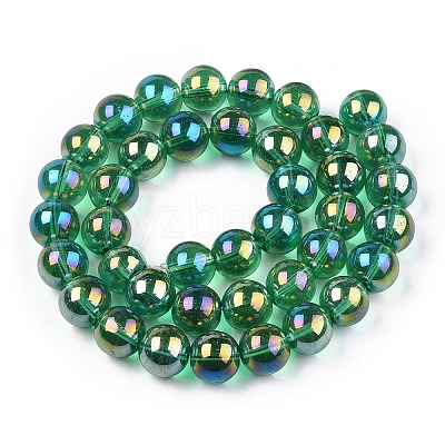Electroplate Transparent Glass Beads Strands LS-GLAA-T032-T8mm-AB21-1