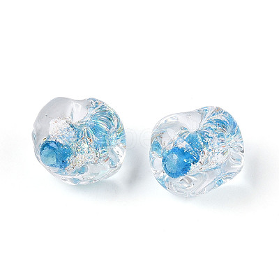 Handmade Foil Lampwork Beads FOIL-T007-01G-1