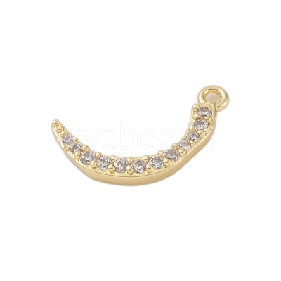 Rack Plating Brass Micro Pave Clear Cubic Zirconia Pendants KK-A224-03N-G-1