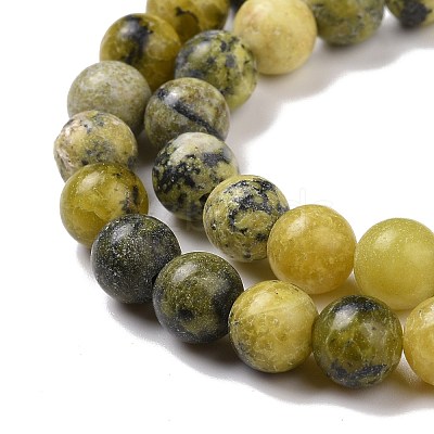 Natural Yellow Turquoise(Jasper) Beads Strands G-Q462-6mm-22-1