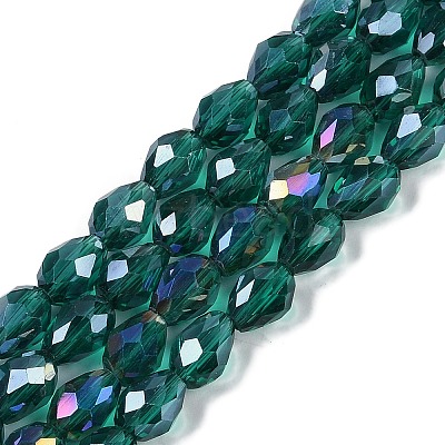 Transparent Electroplate Glass Beads Strands EGLA-N013-T10mm-B24-1