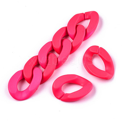 Opaque Spray Painted Acrylic Linking Rings X-OACR-R249-03B-1