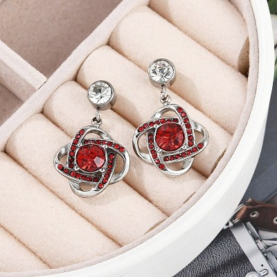 304 Stainless Steel Flower Stud Earrings EJEW-A119-05P-1