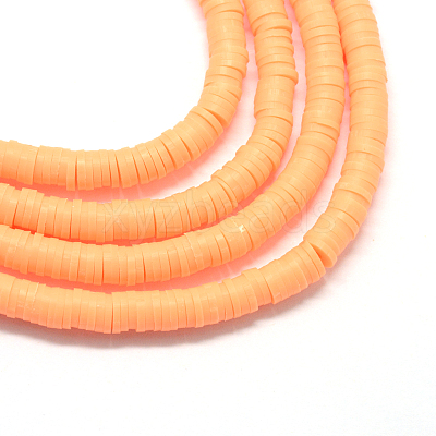 Flat Round Handmade Polymer Clay Bead Spacers CLAY-R067-4.0mm-11-1