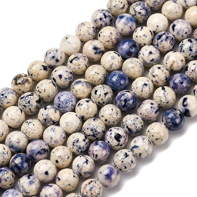 Natural Dyed Marble Beads Strands G-P593-6mm-02-1