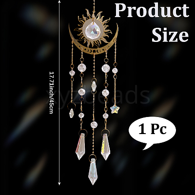1Pc Metal Moon Hanging Ornaments AJEW-CN0004-04B-1