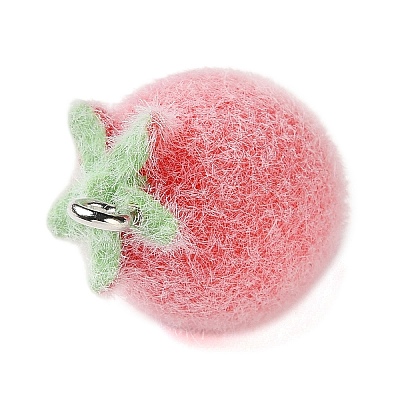 Fruit Theme Flocking Opaque Resin Pendants LS-RESI-D017-04E-P-1
