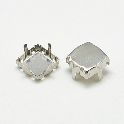 Non-Tarnish 201 Stainless Steel Sew on Prong Settings STAS-T032-08-10mm-1