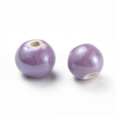 Glazed Porcelain Beads PORC-D001-10mm-17-1
