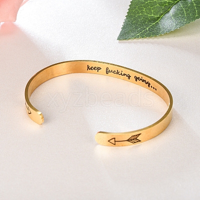 Inspirational Stainless Steel Cuff Bangles for Men Women FS-WG0E735-02-1