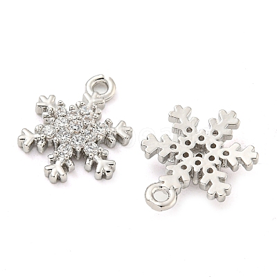 Brass Micro Pave Clear Cubic Zirconia Pendants X-FIND-Z044-09P-1