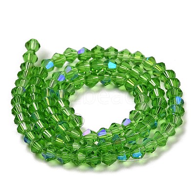 Transparent Electroplate Glass Beads Strands GLAA-F029-3mm-D03-1