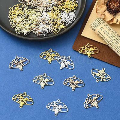 40Pcs 4 Colors Alloy Hollow Connector Charms FIND-YW0010-91-1