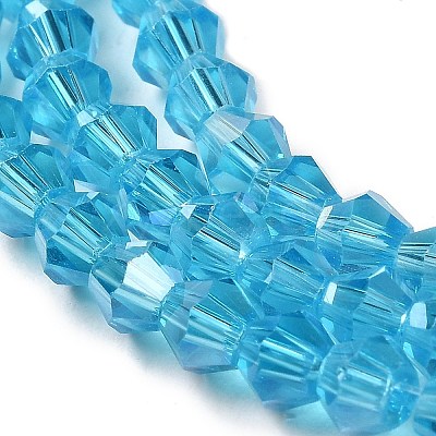 Transparent Electroplate Glass Beads Strands GLAA-F029-4mm-A19-1