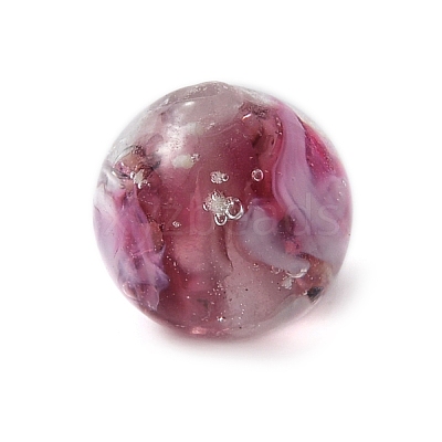Handmade Silver Foil Glass Lampwork Beads GLAA-WH0036-03A-1