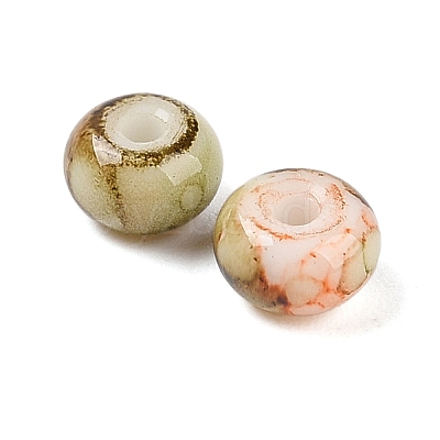 Opaque Spray Painted Glass Beads GLAA-G118-01P-1