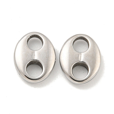 Non-Tarnish 304 Stainless Steel Oval Connector Charms STAS-L278-037P-1
