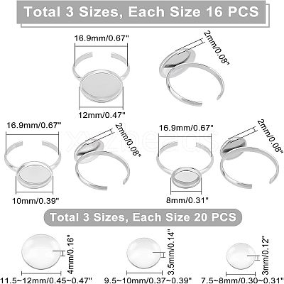 DIY Flat Round Cuff Ring Making Kit DIY-UN0003-46-1