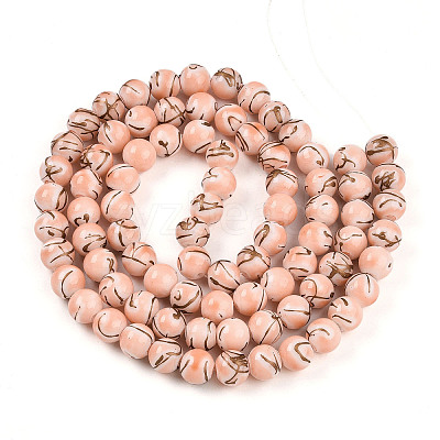 Baking Paint Glass Beads Strands DGLA-N010-10mm-02-1