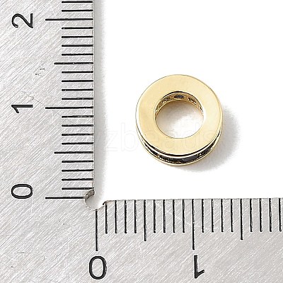 Brass Pave Cubic Zirconia European Beads CU-CBA389D-03G-1