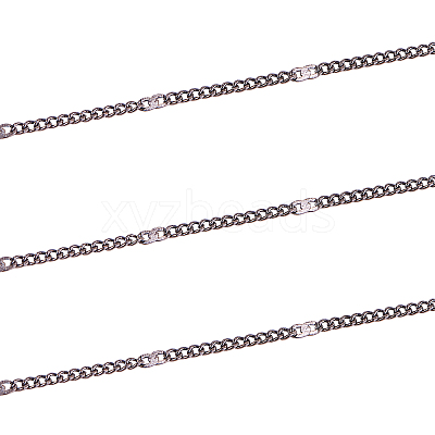 Soldered Brass Coated Iron Curb Chains CH-CJ0001-01A-B-1