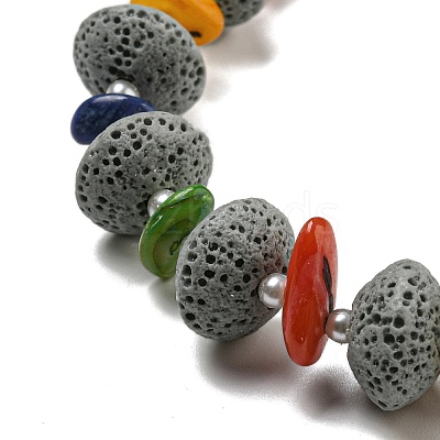 Dyed Lava Rock with Shells NJEW-Z031-01D-1