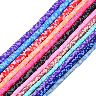 Handmade Polymer Clay Beads Strands CLAY-R067-3.5-5.0mm-M1-1