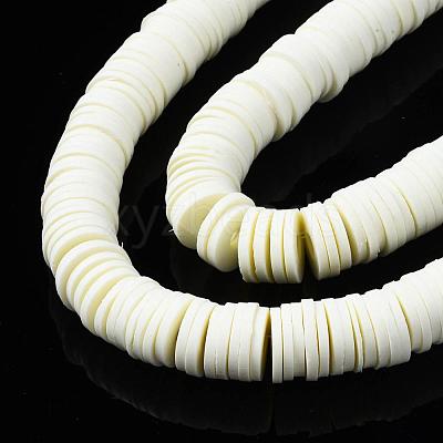 Flat Round Handmade Polymer Clay Beads CLAY-R067-10mm-21-1