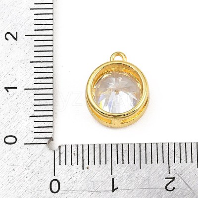 Brass Pave Clear Cubic Zirconia Charms CU-CBAD306-24C-G-1
