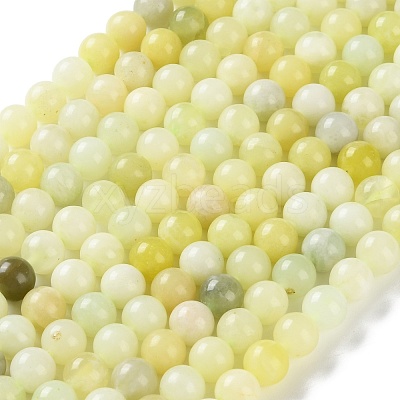 Natural New Jade Round Beads Strands G-O039-16-10mm-01-1