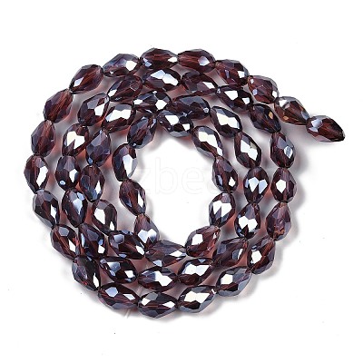 Transparent Electroplate Glass Beads Strands LS-EGLA-N013-T8mm-B03-1