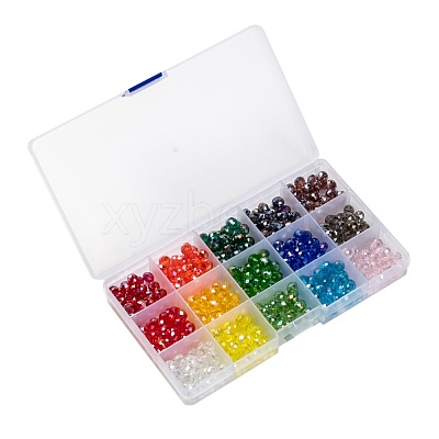 15 Colors Electroplate Glass Beads EGLA-X0006-02B-8mm-1