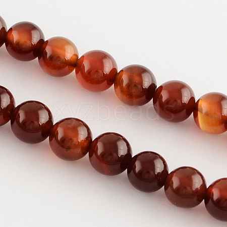 Natural Agate Round Bead Strands G-R197-10mm-1