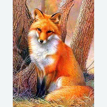 DIY Fox Pattern Diamond Painting Kits WG20439-02-1