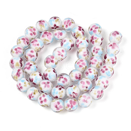 Handmade Lampwork Beads Strands LAMP-T007-04O-1
