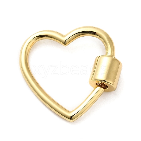 Rack Plating Brass Screw Carabiner Lock Charms KK-D047-09G-1