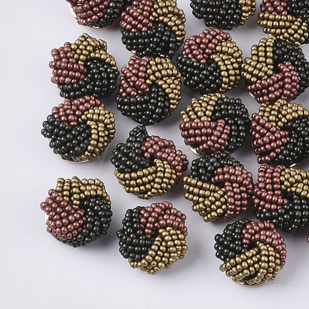 Glass Seed Beads Cabochons X-FIND-S321-04A-1