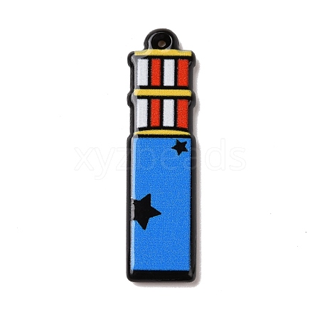 Circus Theme Printed Acrylic Pendants OACR-D008-06I-1