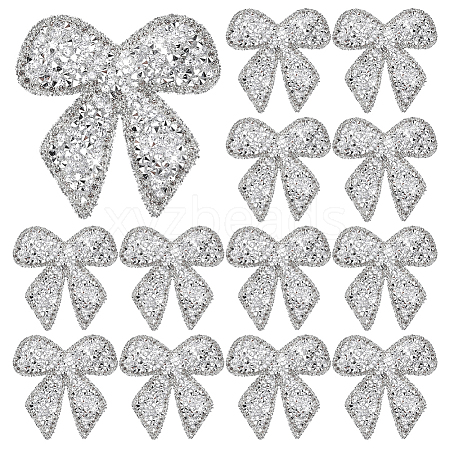 15Pcs Rhinestone Embroider Self-adhesion Thread Iron on/Sew On Patches PATC-ME0001-41A-1