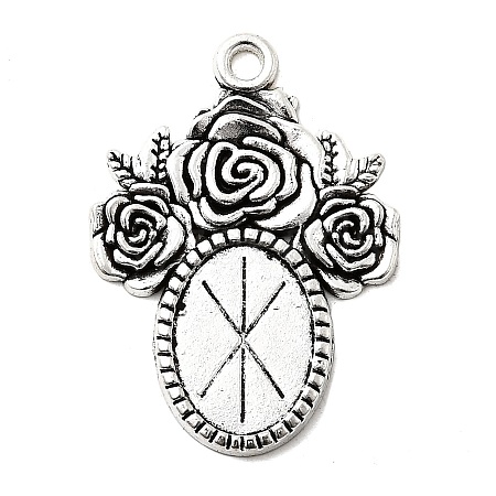 Tibetan Style Alloy Pendant Cabochon Settings LS-X-TIBEP-5199-AS-LF-1